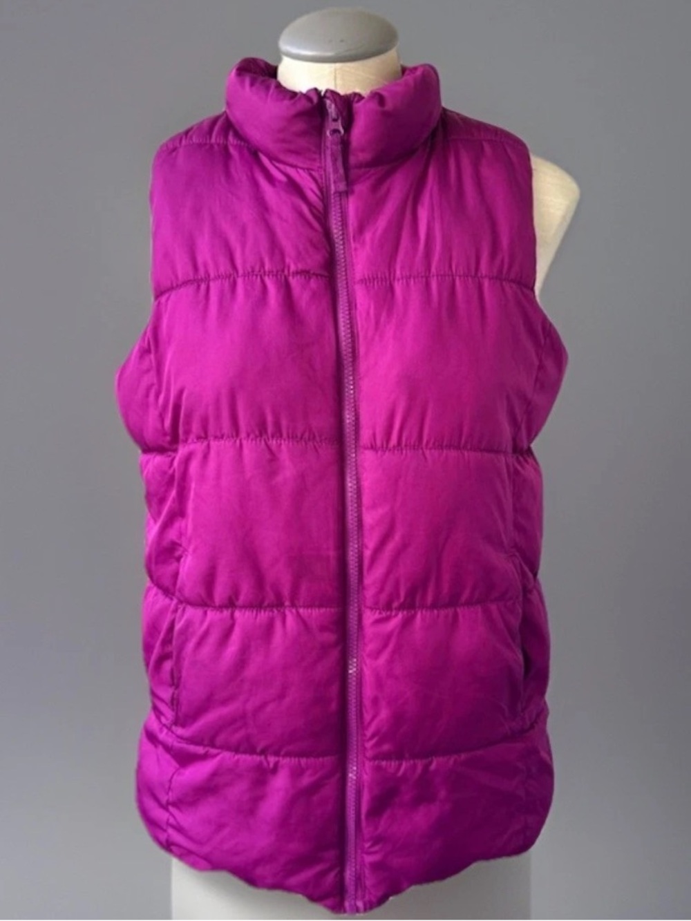 Old Navy Size XXL/2Xl(16)Purple Royal Puffer Vest Zip Up Frost Free Down Pink